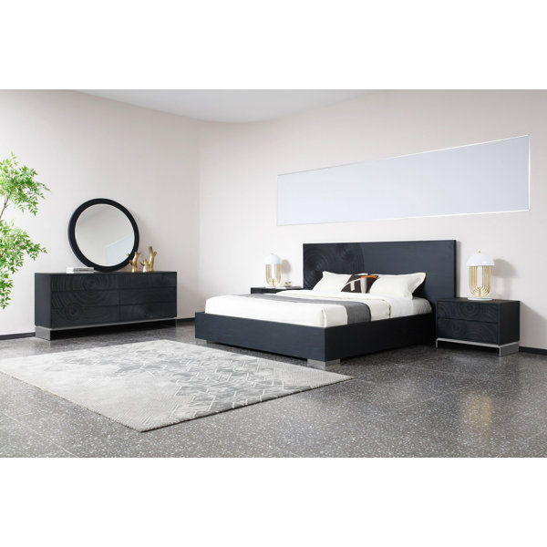 Lamod Cirque - Modern Black Ash Bedroom Set | Wayfair